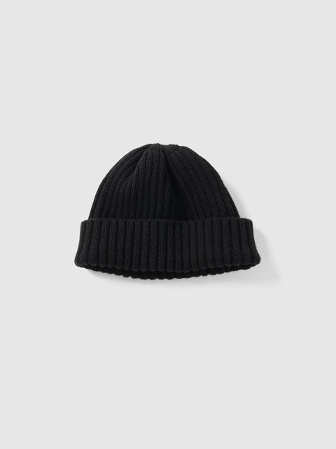 HAVEN Ribbed Beanie - Merino Wool Cashmere Black, Beanies