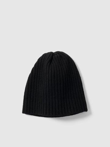 HAVEN Ribbed Beanie - Merino Wool Cashmere Black, Beanies