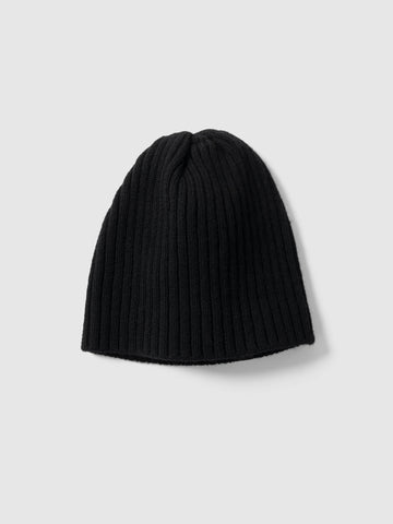 HAVEN Ribbed Beanie - Merino Wool Cashmere Black, Beanies