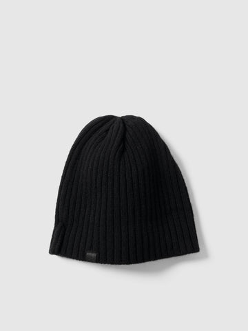 HAVEN Ribbed Beanie - Merino Wool Cashmere Black, Beanies