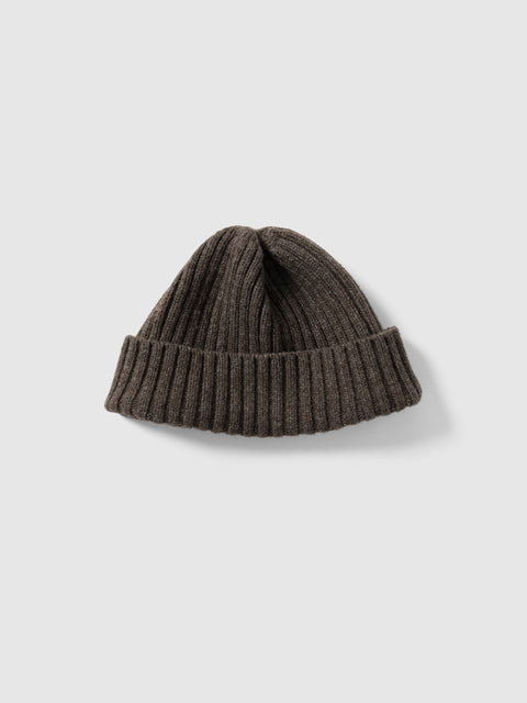 HAVEN Ribbed Beanie - Merino Wool Cashmere Brown, Beanies