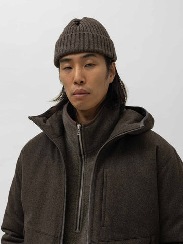 HAVEN Ribbed Beanie - Merino Wool Cashmere Brown, Beanies