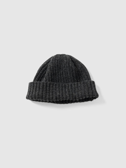 HAVEN Ribbed Beanie - Merino Wool Cashmere Charcoal, Beanies