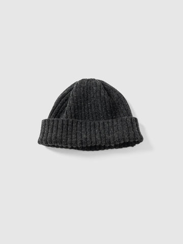 HAVEN Ribbed Beanie - Merino Wool Cashmere Charcoal, Beanies