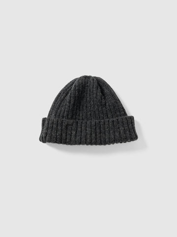 HAVEN Ribbed Beanie - Merino Wool Cashmere Charcoal, Beanies