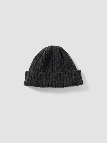 HAVEN Ribbed Beanie - Merino Wool Cashmere Charcoal, Beanies
