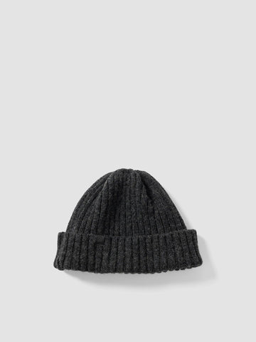HAVEN Ribbed Beanie - Merino Wool Cashmere Charcoal, Beanies