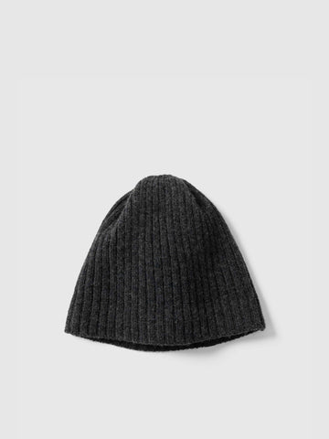 HAVEN Ribbed Beanie - Merino Wool Cashmere Charcoal, Beanies