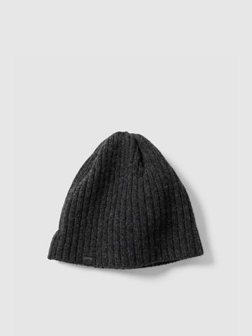 HAVEN Ribbed Beanie - Merino Wool Cashmere Charcoal, Beanies