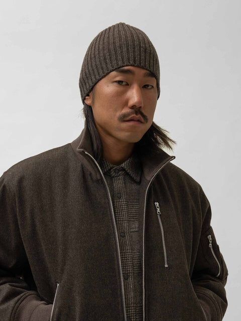 HAVEN Ribbed Beanie - Merino Wool Cashmere Earth, Beanies