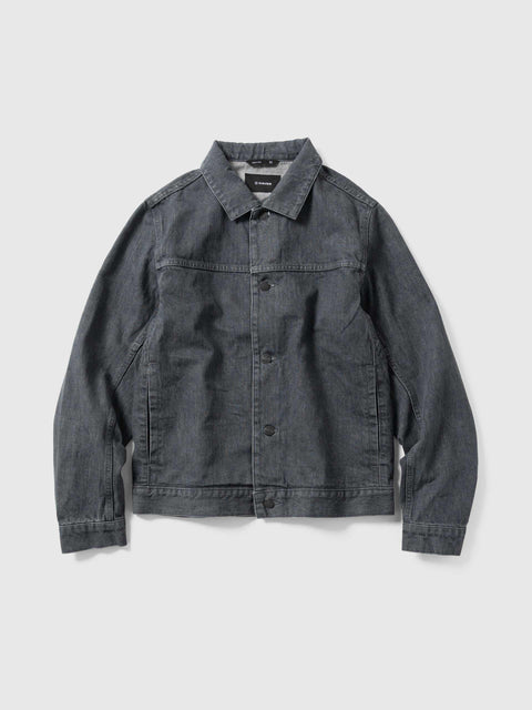 HAVEN Rig Jacket - Stone Bio Washed Cotton Denim Charcoal, Denim Jackets