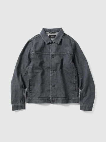 HAVEN Rig Jacket - Stone Bio Washed Cotton Denim Charcoal, Denim Jackets