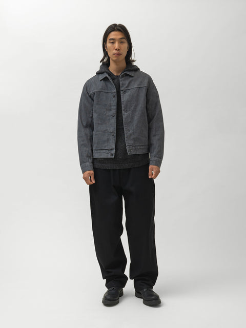 HAVEN Rig Jacket - Stone Bio Washed Cotton Denim Charcoal, Denim Jackets