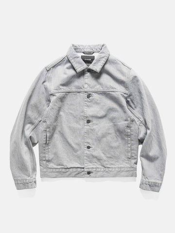 HAVEN Rig Jacket - Washed Cotton Denim Light Grey, Trucker Jackets