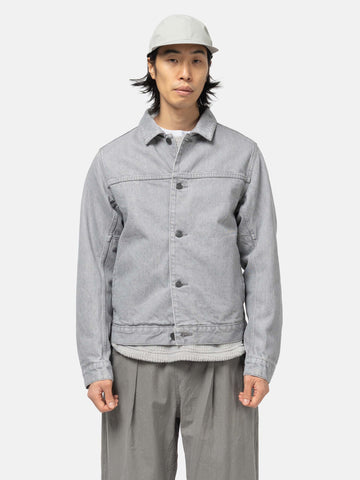HAVEN Rig Jacket - Washed Cotton Denim Light Grey, Trucker Jackets