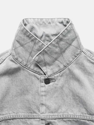 HAVEN Rig Jacket - Washed Cotton Denim Light Grey, Trucker Jackets