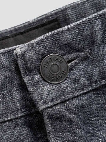HAVEN Rig Pant - Stone Bio Washed Cotton Denim Charcoal, Pants
