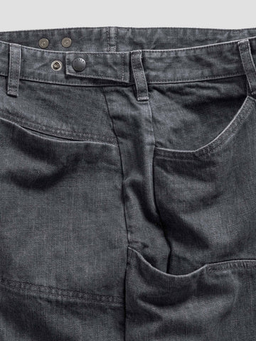 HAVEN Rig Pant - Stone Bio Washed Cotton Denim Charcoal, Pants
