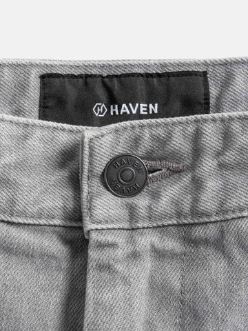 HAVEN Rig Short - Washed Cotton Denim Light Grey, Shorts