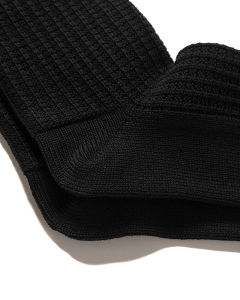 ROTOTO Cotton Waffle Crew Socks Black, Socks
