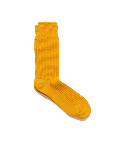 ROTOTO Cotton Waffle Crew Socks Mustard, Accessories