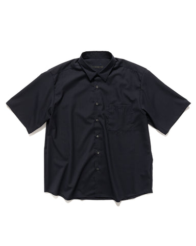 Sophnet. Wool S/S Regular Collar Baggy Shirt Navy, Shirts