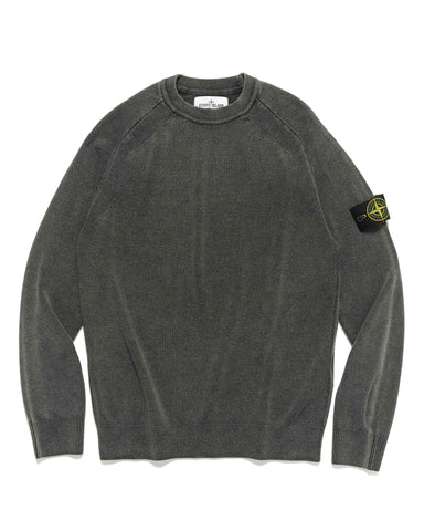 Stone Island Pure Wool 'Dust' Treatment Crewneck Sweater Black, Sweaters