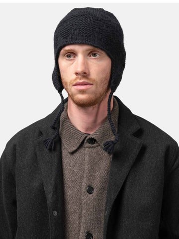 HAVEN Sherpa Handknit Beanie - Merino Wool Black, Beanies