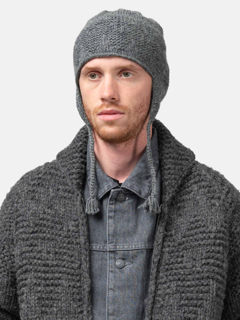 HAVEN Sherpa Handknit Beanie - Merino Wool Charcoal, Beanies