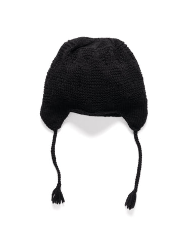 HAVEN Sherpa Handknit Beanie - Merino Wool Black, Headwear