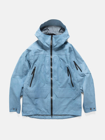 Flat shot of the Spectre Jacket in GORE-TEX 3L Nylon Hand Dyed Indigo