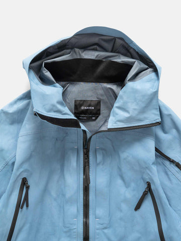 Close-up shot he Spectre Jacket in GORE-TEX 3L Nylon Hand Dyed Indigo
