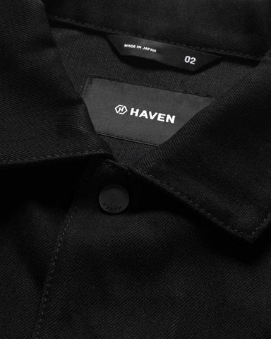 HAVEN Station Jacket - Suvin Cotton Denim Black, Denim Jackets