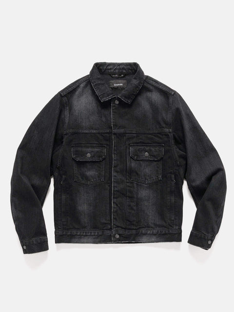 HAVEN Station Jacket - Suvin Cotton Denim Washed Black, Trucker Jackets