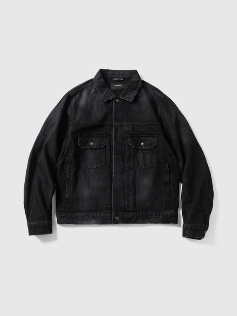 HAVEN Station Jacket - Suvin Cotton Denim Washed Black, Denim Jackets