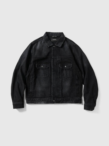 HAVEN Station Jacket - Suvin Cotton Denim Washed Black, Denim Jackets