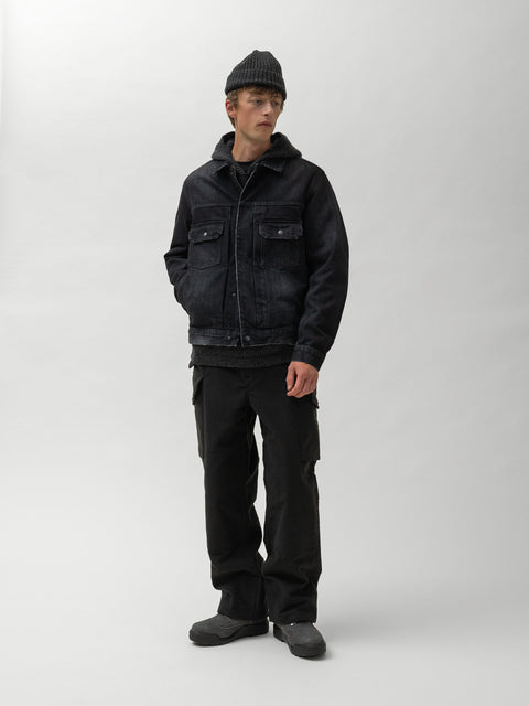 HAVEN Station Jacket - Suvin Cotton Denim Washed Black, Denim Jackets