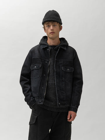 HAVEN Station Jacket - Suvin Cotton Denim Washed Black, Denim Jackets