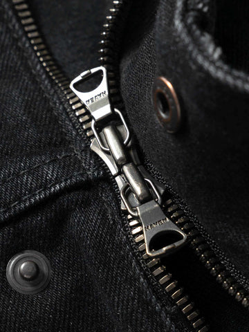 HAVEN Station Jacket - Suvin Cotton Denim Washed Black, Trucker Jackets