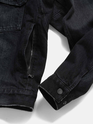 HAVEN Station Jacket - Suvin Cotton Denim Washed Black, Trucker Jackets