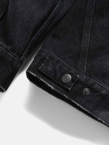 HAVEN Station Jacket - Suvin Cotton Denim Washed Black, Trucker Jackets