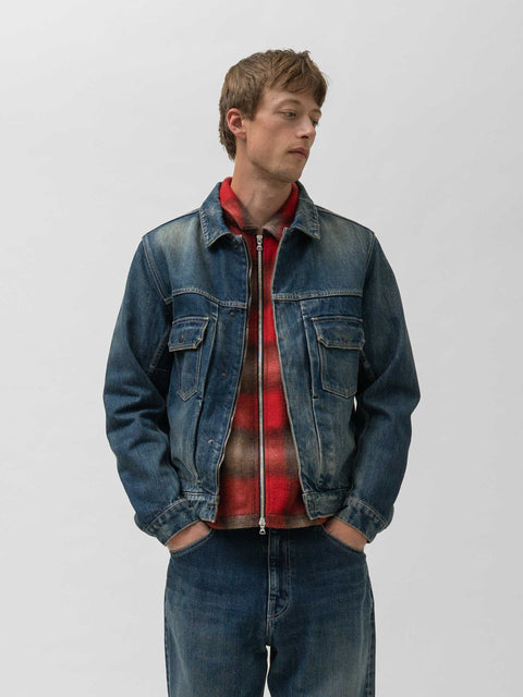 HAVEN Station Jacket - Suvin Cotton Denim Washed Indigo, Denim Jackets