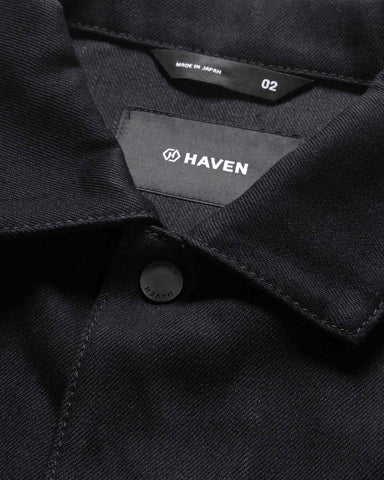 HAVEN Station Jacket - Suvin Cotton Denim Black, Trucker Jackets
