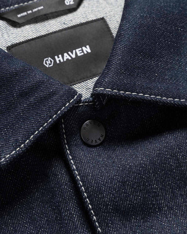 HAVEN Station Jacket - Suvin Cotton Denim Indigo, Trucker Jackets