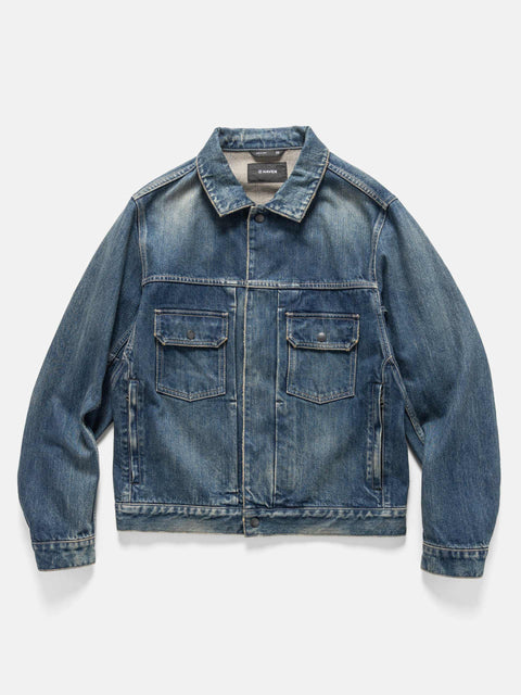 HAVEN Station Jacket - Suvin Cotton Denim Washed Indigo, Trucker Jackets