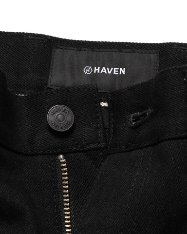 HAVEN Station Pant - Suvin Cotton Denim Black, Bottoms