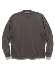 Stone Island Ghost Piece Garment Dyed Wool Cotton Crewneck DARK GREY, Sweaters