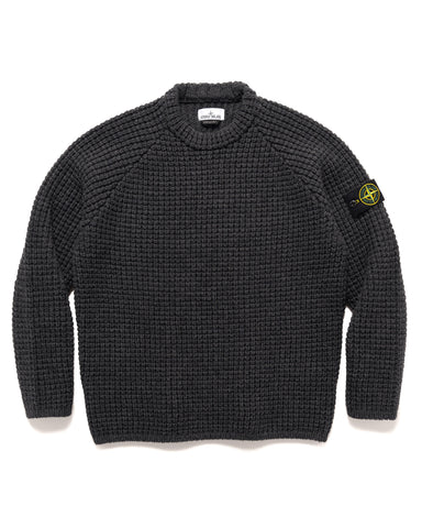 Stone Island Pure Wool Knit Crewneck Sweater Melange Charcoal, Sweaters