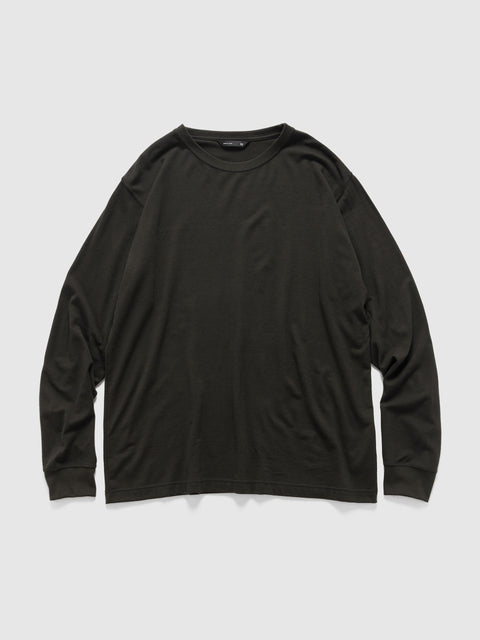 HAVEN Stratus Longsleeve - Superfine Wool Jersey Peat, T-Shirts
