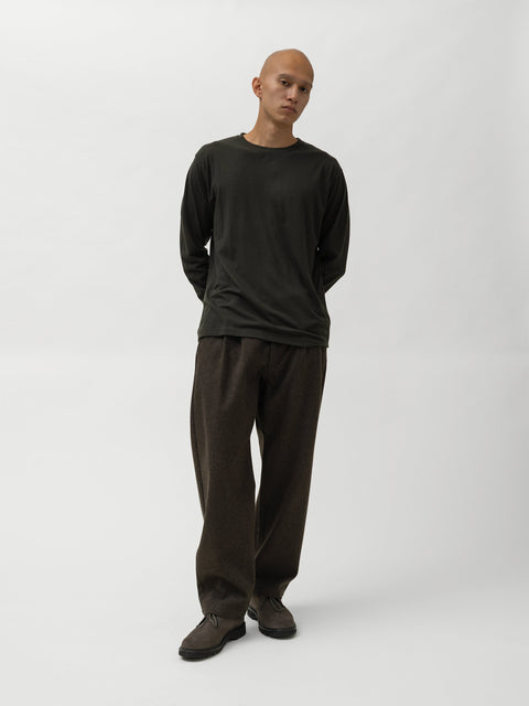 HAVEN Stratus Longsleeve - Superfine Wool Jersey Peat, T-Shirts